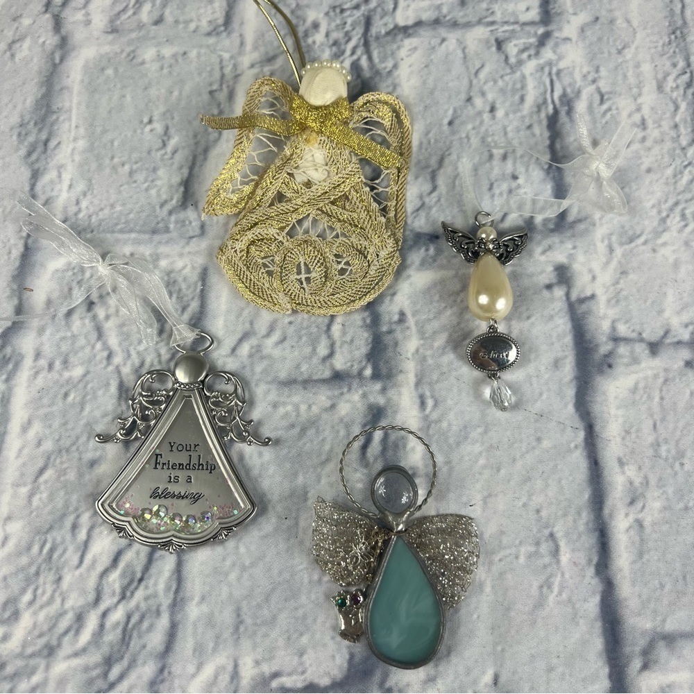 Vintage to current angel ornaments
